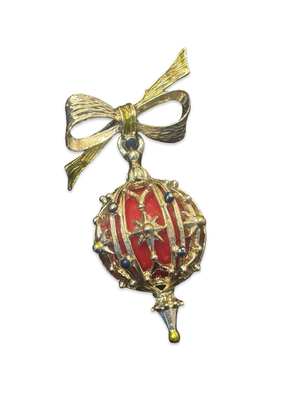 Gerry’s Christmas Ornament Red & Gold 1960’s Collectibles Brooche